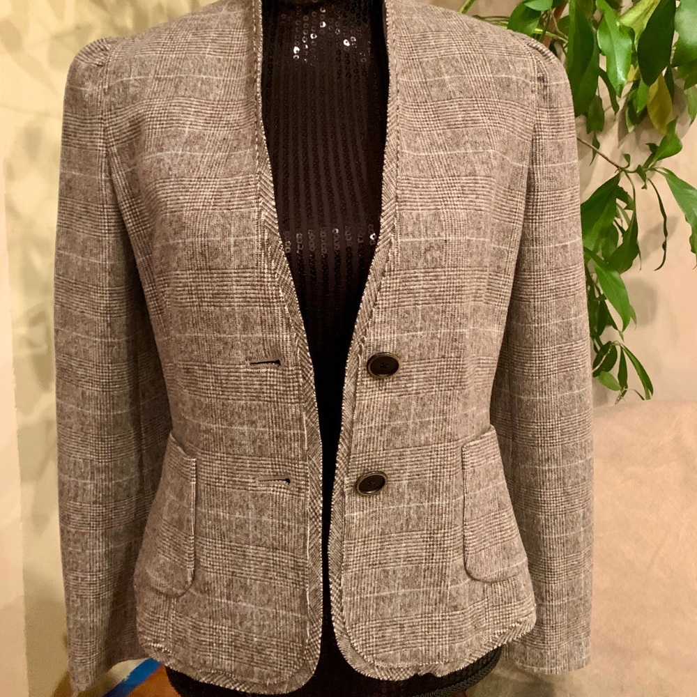 Banana Republic Wool Blazer With Light Blue Accent